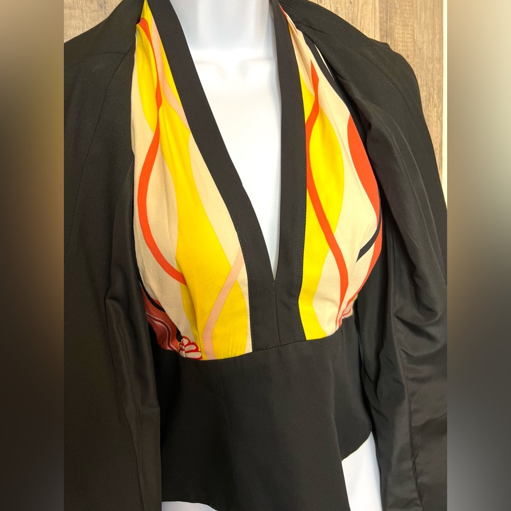 Trina Turk Black Silk Blend Halter